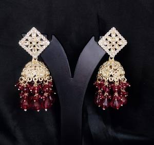 Último diseñador indio al por mayor joyería de jhumka Kundan pendientes nuevas colecciones para mujer elegante colección de pendientes 2024 - Product Image 5