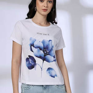 Camisetas de mujer casuales en el mejor precio Camisetas de mujer baratas con logotipo personalizado al por mayor - Product Image 1