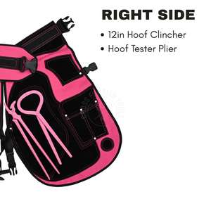 Kit de Herramientas Profesionales para Herrador, Incluye Cortaúñas para Cascos, Extractor de Clavos, Herramienta para Medir el Dolor de Cascos y Pulidor, con Delantal de Cuero - Product Image 4