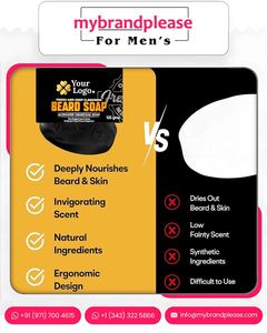Jabones de Baño, Jabón para Barba para Hombres con Fórmula Calmante para el Vello Facial y Cuidado de la Piel, Marca Privada, Barra de Aseo Personalizada al por Mayor - Product Image 3