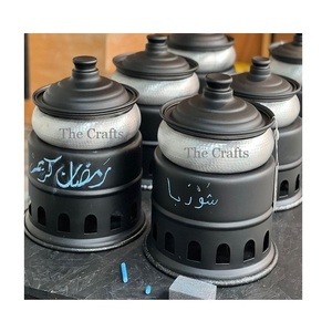 Plat de service en métal de couleur verte avec casserole de mariage de forme ronde de qualité de luxe pour la vaisselle - Product Image 2