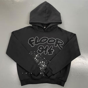 Sudadera con capucha de diamantes de imitación con tachuelas de cristal de lujo para hombres y mujeres, sudadera con pulóver, diseño personalizado, ropa urbana de Hip Hop, sudaderas con capucha - Product Image 1