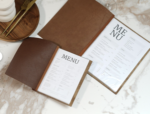 DIVRIS DRL-228 Porte-menu en bois en gros avec pages rechargeables, couverture de menu en cuir marron clair, porte-menu en cuir marron - Product Image 5