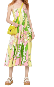 Vestido verde amarillo para mujer de la colección de verano más vendida con mangas tejidas Ropa de verano impresa digital - Product Image 2