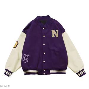 Vestes de baseball en cuir vintage pour hommes, de haute qualité, fabriquées sur mesure, avec un spray arc-en-ciel, pour l'hiver et l'automne - Product Image 4