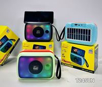 Enceinte solaire T24SUN avec lumière RGB dynamique, Boombox de fête en extérieur, Stéréo à basses profondes, Portable, Vente en gros