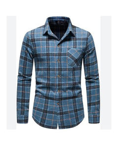 เสื้อเชิ้ตมืออาชีพสำหรับนักธุรกิจชาย, เสื้อเชิ้ตแขนยาวลายตารางสก็อตลำลองใหม่ฤดูใบไม้ร่วง2025 - Product Image 6