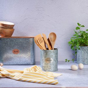 Porte-cuillère en métal rond galvanisé simple organisateur de couverts pour restaurant cuisine maison hôtel utilisation - Product Image 5