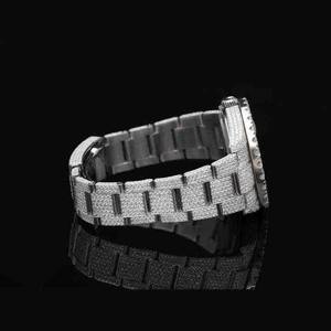 Reloj de Diamantes de Lujo Personalizado de Moda, Estilo Hip Hop, con Diamantes Cultivados en Laboratorio, Totalmente Cubierto de Diamantes, de Acero Inoxidable, Analógico, con Probador de Diamantes - Product Image 2