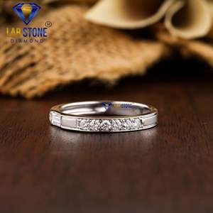 0.303 TDW Baguette y anillo de diamante de corte redondo 18K oro blanco Pave ajuste anillo Cvd/Hpht Diamond Lab Stone - Product Image 2