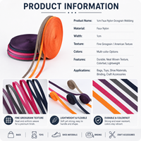 Sangle tissée à fines côtes aspect nylon 10 mm, couleur personnalisée, sangle étroite pour sacs, jouets, chaussures, accessoires pour animaux de compagnie