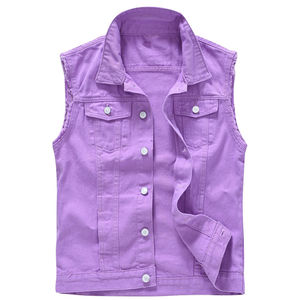 Casual Winter Canvas <b>Denim</b> <b>Vest</b> <b>for</b> <b>Men</b> Solid Color 100% Cotton Breathable High Quality Outerwear wholesale price - Product Image 1