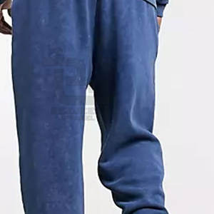 Conjunto de chándal de algodón 100% lavado ácido de talla XL, pantalones de chándal con capucha personalizados de alta calidad, patrón sólido, logotipo de invierno transpirable de talla grande - Product Image 3