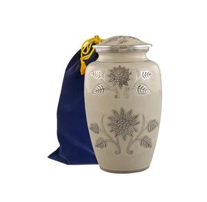 Urne de tournesol urne de crémation blanche perlée urnes funéraires et commémoratives pour cendres humaines 200 lb avec sac en velours - Product Image 4