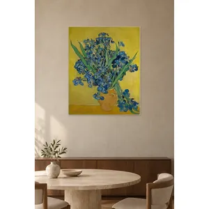 Impression sur toile Fida Van Gogh Iris sur fond jaune - Product Image 2