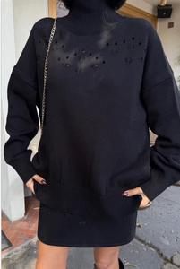 ชุดเซ็ตสองชิ้นสีดำสไตล์วินเทจสุดหรู - ชุดเข้าเซ็ตสไตล์เรโทรสำหรับผู้หญิง - ผ้าคุณภาพสูงจากตุรกี แฟชั่นคลาสสิก ขายส่ง - Product Image 3