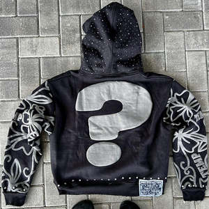 เสื้อฮู้ดมีซิปสำหรับผู้หญิงเสื้อฮู้ดแบบรูดซิป3D พิมพ์ลายพัฟปักแบบกำหนดเอง - Product Image 6