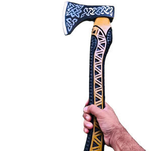 Handmade Custom High Carbon Steel Damascus <b>Axe</b> Stainless Steel <b>Axe</b> Head Ash <b>Wood</b> Handle Outdoor Leather Sheath Splitting <b>Axe</b> - Product Image 1