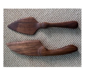 Spatule à gâteau de mariage en deux pièces en bois créatif, vaisselle de pays, spatule à pizza avec numéro, outils de coupe de gâteau de style Ins - Product Image 6