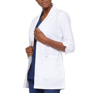 เสื้อโค้ทสำหรับผู้หญิงเสื้อโค้ทผ้าฝ้ายเนื้อบางกันฝุ่นกันรอยยับใส่ได้พอดีกับเครื่องแบบโรงพยาบาลเสื้อโค้ทสำหรับผู้หญิงสีขาวพยาบาล - Product Image 4