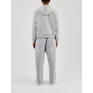 Conjunto Deportivo Gris Claro para Hombre con Chaqueta con Capucha y Cremallera y Pantalones Holgados para un Estilo Deportivo Informal - Product Image 3