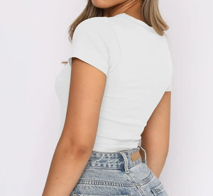 Camisetas de Mujer Más Vendidas, Camiseta con Logotipo Personalizado, Cuello Redondo, Las Mejores Camisetas de Mujer, Camisetas de Manga Corta para Mujer para el Verano - Product Image 5