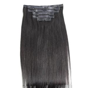 Prix usine Double dessiné brut vierge naturel Remy Invisible sans couture Clip en 100% Extensions de cheveux humains avec cuticule en gros - Product Image 1