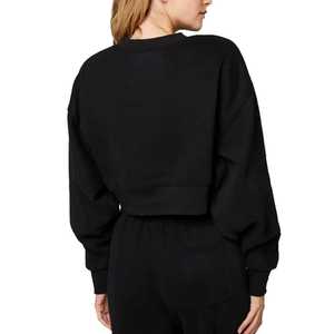 Ensemble de survêtement de sport pour femmes, haut court à manches longues décontracté et pantalon de survêtement, vêtements de sport - Product Image 5