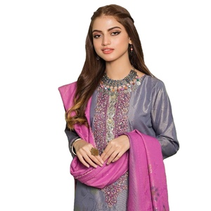 Bin hameed Pari 3ชิ้น banarsi ผ้าไหมแจ็คการ์ด salwar kameez ชุดลำลองที่สวยงามสำหรับผู้ใหญ่ใช้ในชีวิตประจำวันทำจากผ้าวิสคอส - Product Image 1