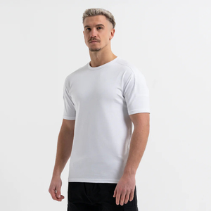 เสื้อยืดผ้าฝ้าย100% โอเวอร์ไซส์สำหรับผู้ชายเสื้อยืดสไตล์เรียบง่ายแขนครึ่งท่อนระบายอากาศได้ดีสีพื้นสวมใส่สบายทุกวัน - Product Image 3