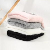Bonnet en cachemire et laine mérinos côtelé épais personnalisable pour femmes et hommes, impression numérique pour scènes de plage enneigées