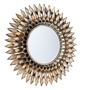 Cadre en alliage de fer personnalisé Grand miroir de salle de bain rond noir moderne Salon - Product Image 1