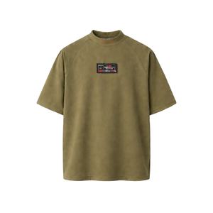 T-shirts IOTA SPORTS vert olive à épaules tombantes, logo personnalisé, sérigraphie, t-shirts d'été brodés pour hommes, fournisseurs - Product Image 1