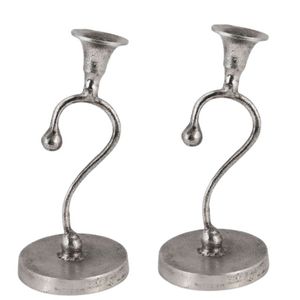 Decorative Candle Holder <b>Set</b> Antique Finish Metal Candle Stand for Wedding Party and Indoor Lighting - Product Image 2