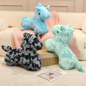 Coussin en peluche en forme de cheval arc-en-ciel, oreiller en peluche coloré en forme de cheval, décoration de la maison, mascotte de l'année du cheval - Product Image 4