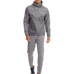 Chaqueta de tela cortavientos de bloque de color, color personalizado de equipo de diseño de logotipo, conjuntos de chándal cortavientos para hombre - Product Image 2