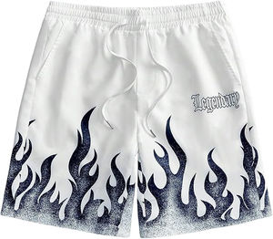 Venta al por mayor Hip Hop High Street Summer Heavyweight Cotton Pantalones cortos con cordón Hombres Diseñador Vintage Sun Faded Acid Wash Sweat Short - Product Image 3