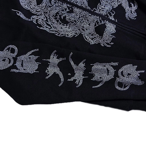 Sudadera con capucha de lana con pedrería elegante, unisex, para invierno, con detalles de cristal brillante, ideal para negocios al por mayor - Product Image 5