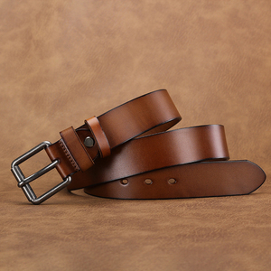 Cinturón de Cuero Vacuno Genuino Personalizado para Hombre, Ecológico, Duradero, de Alta Calidad, Estilo Casual Vintage, Hebilla de Aleación, Diseño Floral - Product Image 1