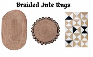 Decoración moderna yute personalizado 4x4 pies conjunto redondo trenzado a mano alfombras en blanco y negro para el hogar y hoteles opciones al por mayor disponibles - Product Image 4