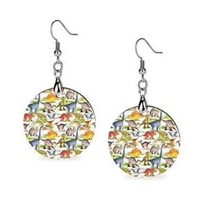 Conjunto de pendientes con diseño estampado de madera para hombre, set de pendientes con diseño impreso de madera, a la moda, compatible con todas las estaciones, venta al por mayor - Product Image 5