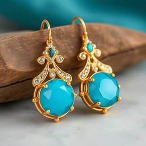 Mode à la mode 925 en argent Sterling brillant bleu plaqué rhodium éblouissant longues boucles d'oreilles pour les femmes cadeau de fête - Product Image 3