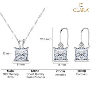 Parure de bijoux de mariée carrée solitaire en argent plaqué or 14 carats Russo avec zircon et perle, superposée d'or, pour mariages, fêtes et fiançailles - Product Image 5
