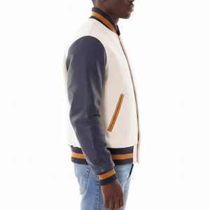 Veste universitaire tendance pour hommes 2026, manches en cuir personnalisées, style streetwear, légère, surdimensionnée, respirante, veste d'hiver - Product Image 5