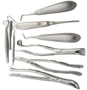 Juego de 11 Instrumentos Dentales Manuales de Acero Inoxidable para Cirugía Oral, Incluye Pinzas, Sondas, Elevadores y Espejos - Product Image 3