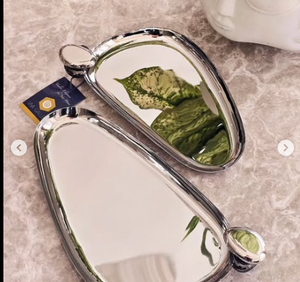 Top Tendance Design Moderne Argent Décoratif Lave-Vaisselle Contact Alimentaire Sûr Plateaux De Service Rectangle Forme En Gros Inde - Product Image 1