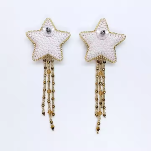 Pendientes bordados de joyería de moda duraderos hechos a mano de la mejor calidad con cuentas bordadas a mano por Artesanías MD - Product Image 5