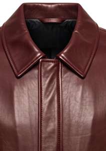 New Mens Vintage Style Genuine Leather Jacket Lightweight Casual Outerwear - Product Image 2