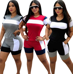 Meilleur matériel personnaliser impression top vente femmes ensembles courts tendance Style qualité supérieure bas taux femmes ensembles courts - Product Image 1