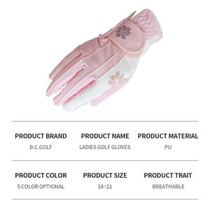 Golf <b>Gloves</b> <b>Ladies</b> Left Hand New Summer Comfortable Wearable Golf Cabretta Sheepskin Leather Non-Slip <b>Gloves</b> - Product Image 6